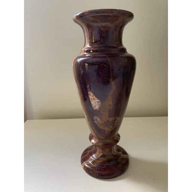 Mid-Century Modern Transitional Honey Large Marble Onyx Vase For Sale - Image 3 of 9