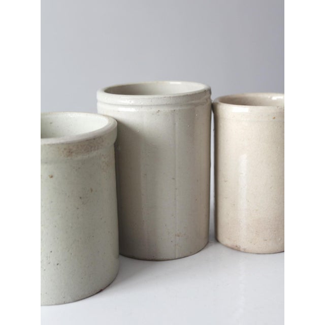Antique Stoneware Kitchen Crocks Set of 3 For Sale - Image 13 of 17