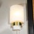Pair of Mid-Century Modernist Minimal Frosted Glass & Brass Sconces For Sale In New York - Image 6 of 13