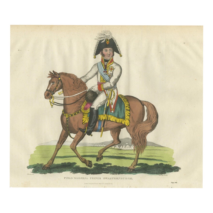 Richard Evans, Prince Schwarzenberg on a Chestnut Horse Before a Tented ...