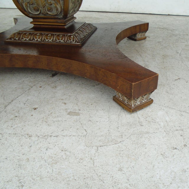 Weiman Walnut Octagon Shape with Pedestal Base Coffee Table For Sale - Image 10 of 12
