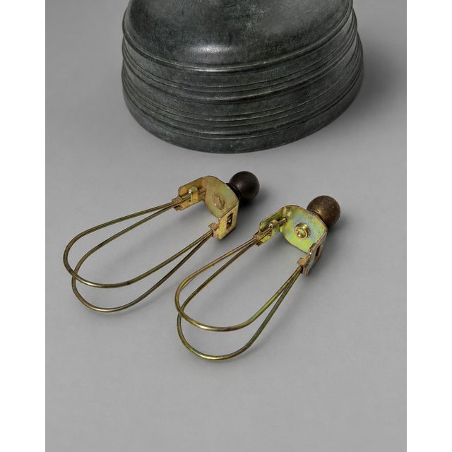 Verdigris Pair of Mid-20th Century Bronzed Verdigris Candlestick Table Lamps For Sale - Image 8 of 9