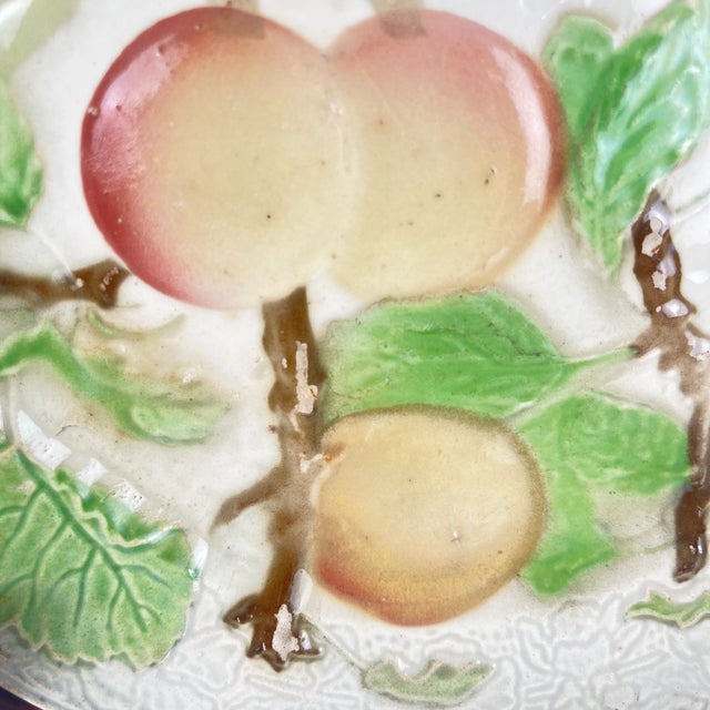 Barbotine Fruit Plates from KG St Clément, Late 19th Century, Set of 4 For Sale - Image 10 of 18