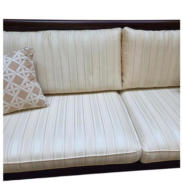 Ethan Allen 1990s Rare Ethan Allen Double Cane Empire Sofa Couch West Indies British Classic For Sale - Image 4 of 18
