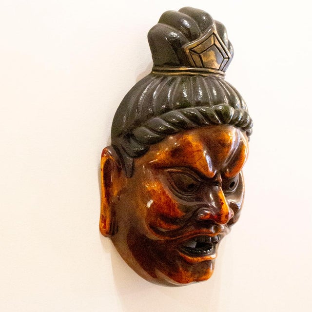 Vintage Japanese Kagura Mask For Sale - Image 3 of 9