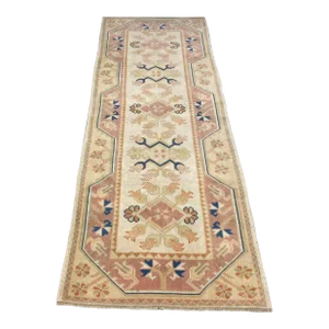 1960s Modern Handmade Runner Rug - 34"x90"