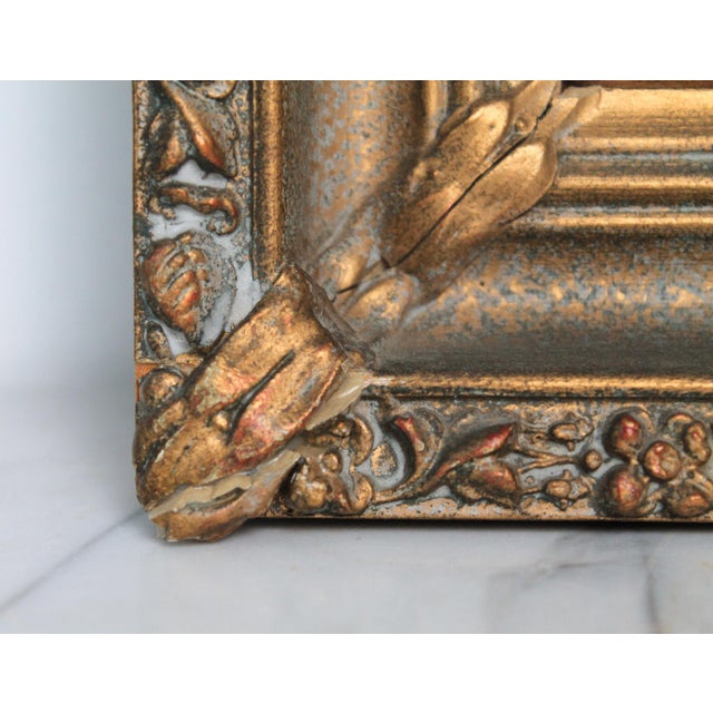 Antique Framed Landscape Painting on Tile For Sale - Image 10 of 11