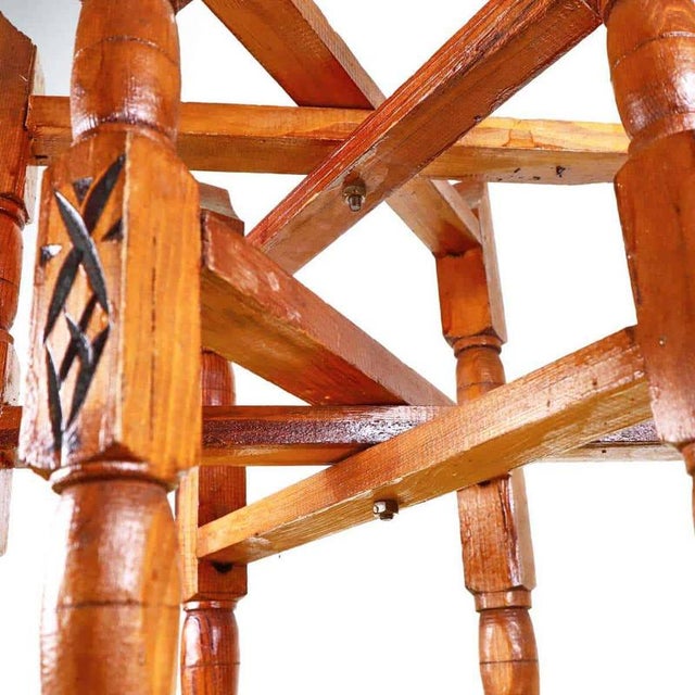 Moroccan Wooden Folding Table Base For Sale - Image 3 of 7