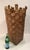 Supersized antique woven basket having thick weathered woven strips of chestnut or white oak, slightly tapered cylindrical...