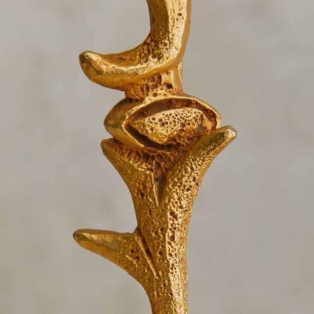 1995 French Gilt Bronze Two-Arm Table Lamp by Georges Mathias for Fondica For Sale In Chicago - Image 6 of 7
