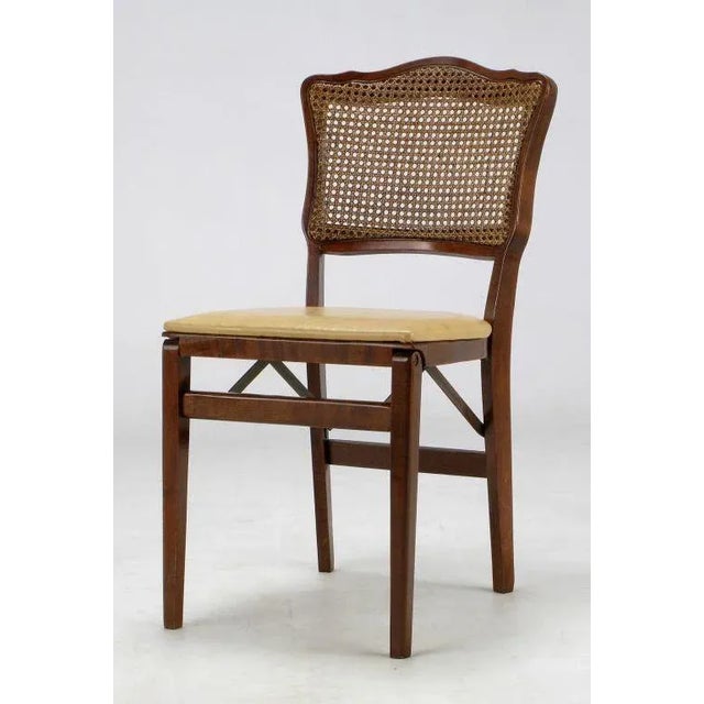 Set of Four Mahogany, Cane & Leather Regency Folding Chairs For Sale - Image 10 of 11