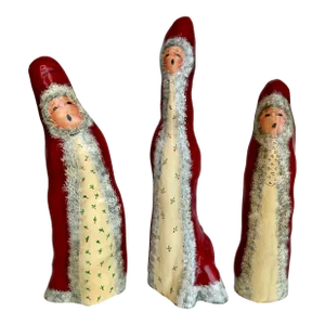 Vintage Holiday Carolers Hand Painted Wood Art- Set of 3