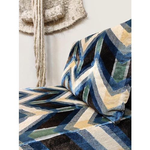 Black Vintage Daybed with Geometric Pattern, 1970s For Sale - Image 8 of 11