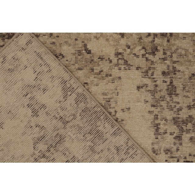 Textile Rug & Kilim’s Abstract Rug in Beige-Brown Distressed Style For Sale - Image 7 of 7