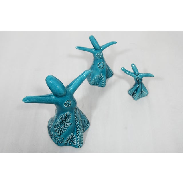 Turkish Handmade Ceramic Whirling Dervish Figures - Set of 3 For Sale - Image 4 of 6