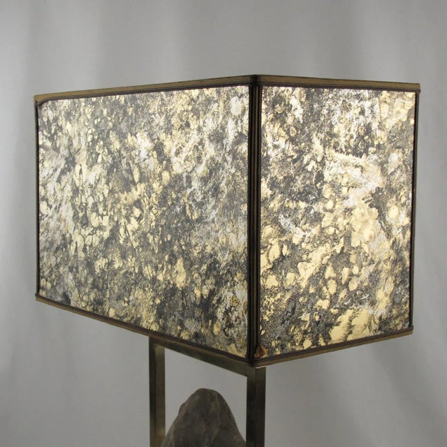 Willy Daro Brass and Geode Stone Table Lamp, 1970s For Sale - Image 9 of 12