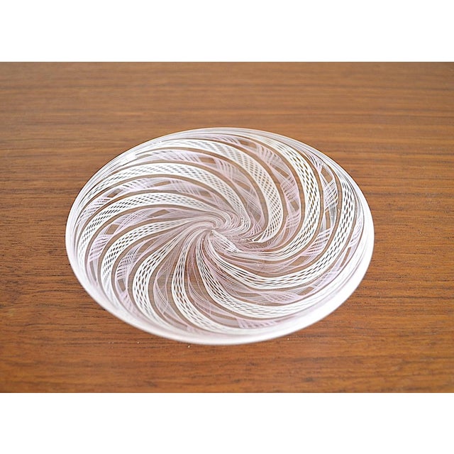 Beautiful decorative Murano glass bowl in the Zanfirico Latticino technique from the 1950s/60s High-quality craftsmanship,...