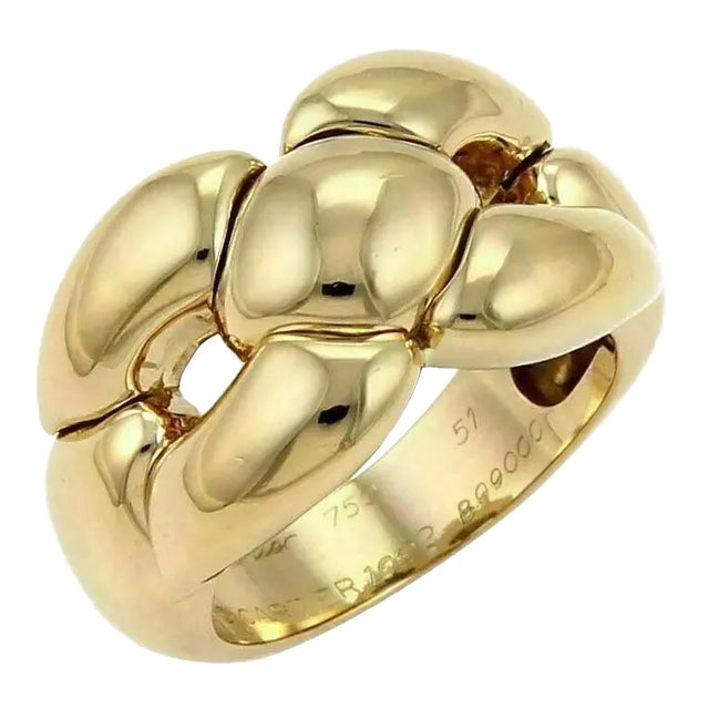 Cartier 18k Yellow Gold Puff Dome Band Ring - Size 5.75 For Sale