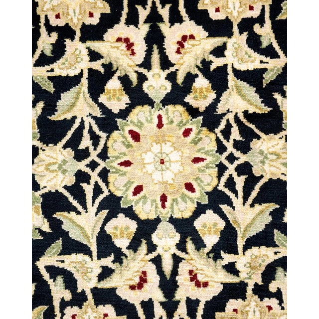 Traditional Mogul, One-of-a-Kind Hand-Knotted Area Rug - Black, 4' 2" x 6' 4" For Sale - Image 3 of 8