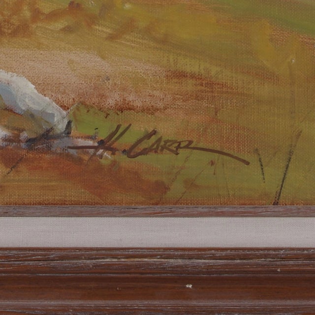 Vintage Howard Carr Prong Horn Frolicking Oil Painting For Sale - Image 4 of 5