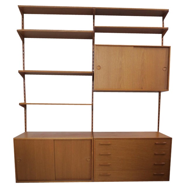 Wall Unit in Teak from FM Møbler, 1960s, Set of 12 For Sale