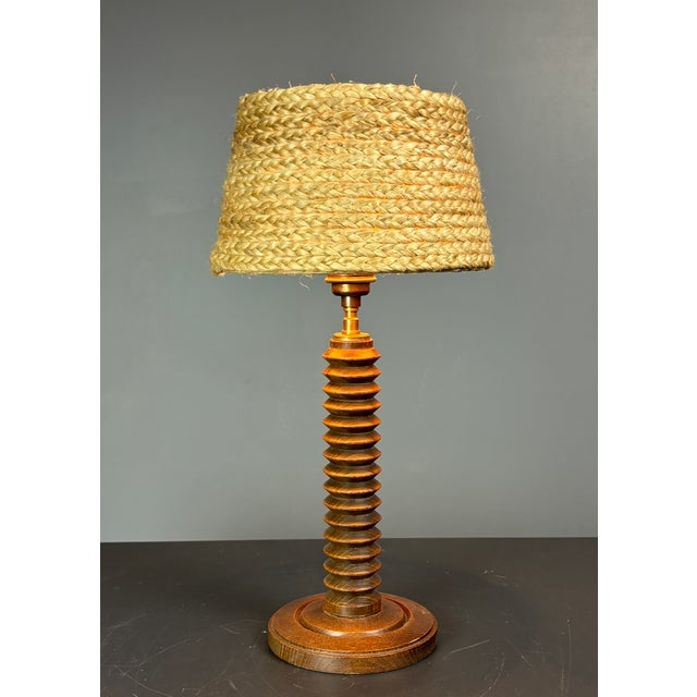Gorgeous small French table lamp in the style of Charles Dudouyt, 1950s. This table lamp is in great vintage condition...