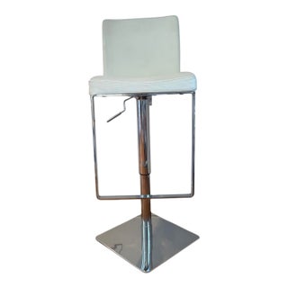 Nuevo Matteo Adjustable Bar Stool, Genuine Leather and Stainless Steel-- Set of 4 For Sale
