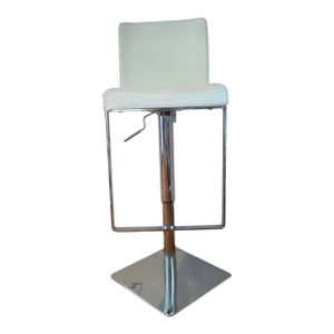 Nuevo Matteo Adjustable Bar Stool, Genuine Leather and Stainless Steel-- Set of 4