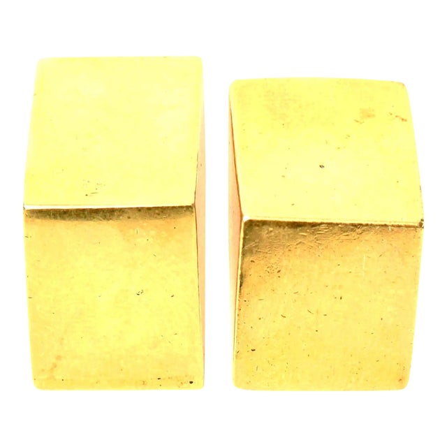 Custom Vermeil Over Sterling Silver Sculptural Clip on Earrings Pair Of For Sale