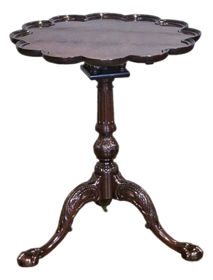 Baker Stately Home Chippendale Mahogany Pie Crust Table Claw and Ball Feet