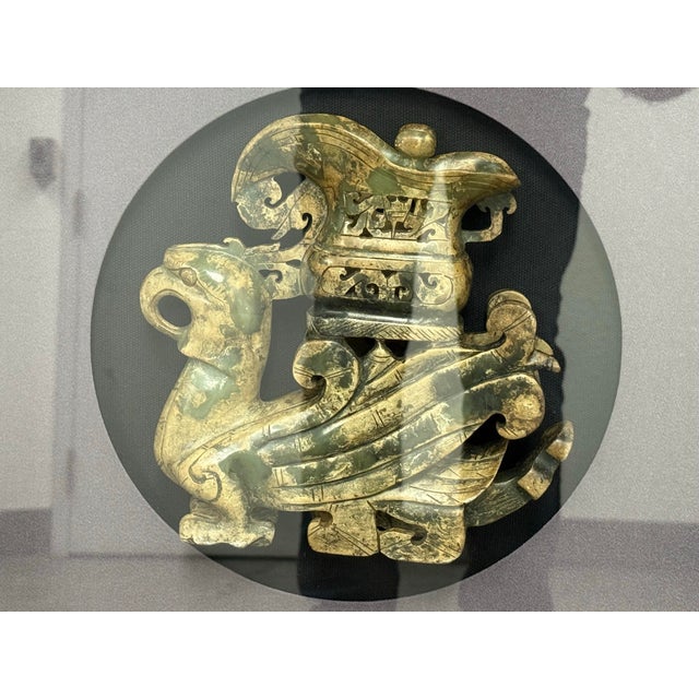 Green Jade “Vase on Phoenix” Shadowbox For Sale In San Francisco - Image 6 of 12