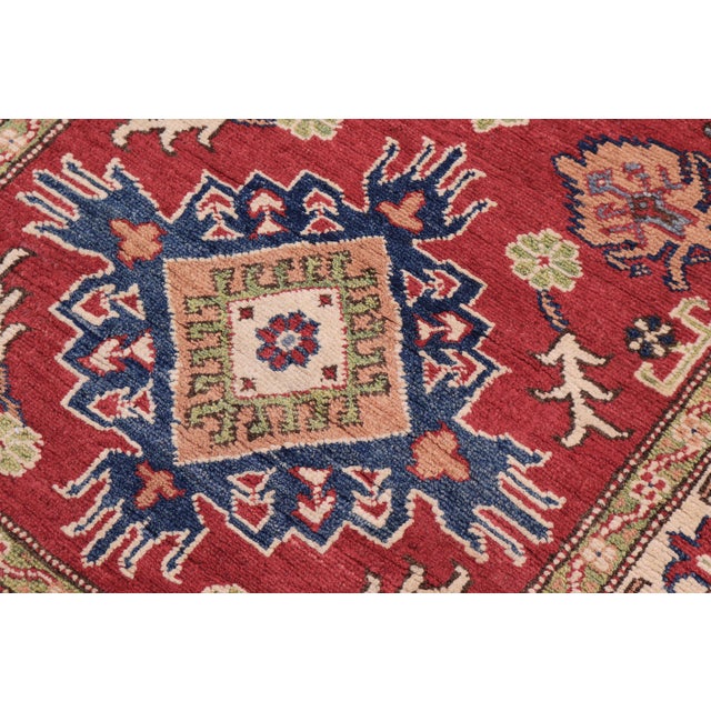 1990s Tribal Kazak Red/Beige Wool Rug - 2'11''x9'6'' For Sale - Image 5 of 10