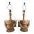Late 20th Century Italian Style Carved Wood Lamps With Swag Decoration in Distressed Finish - A Pair For Sale