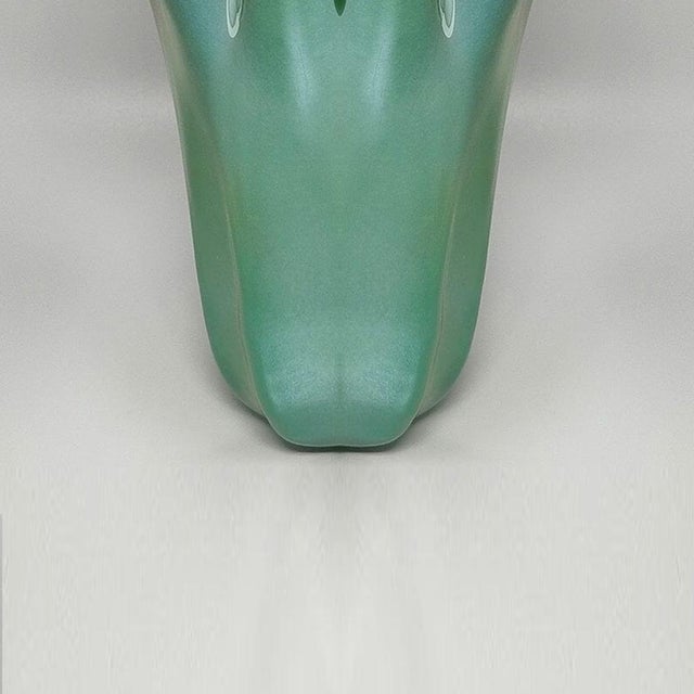 Green Murano Glass Fazzoletto Vase from Dogi, Italy, 1970s For Sale - Image 8 of 9