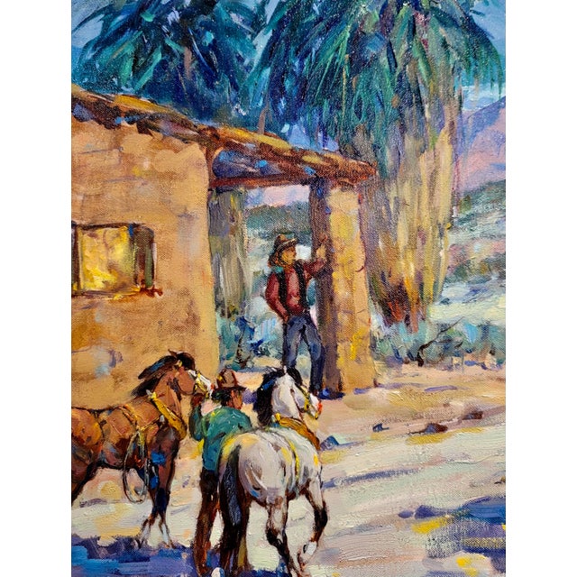 Marjorie Reed -Old West Stagecoach Night Time Resting Stop -Oil Painting For Sale In Los Angeles - Image 6 of 9