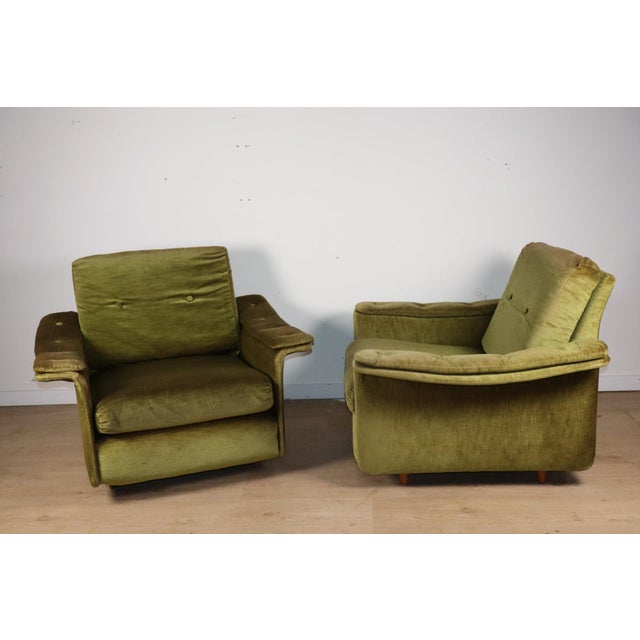 Textile Vintage Velvet Armchairs, 1960s, Set of 2 For Sale - Image 7 of 18