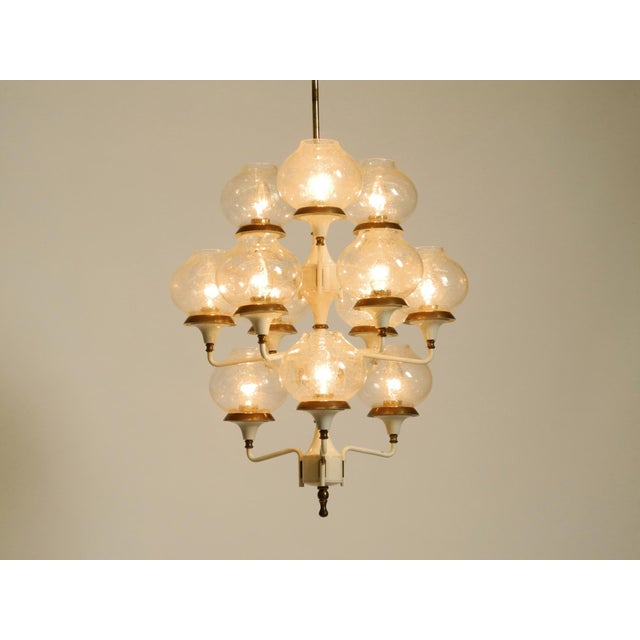 Beige Large Brass and Glass Tulip Hanging Lamp by Hans Agne Jakobsson, 1960s For Sale - Image 8 of 18