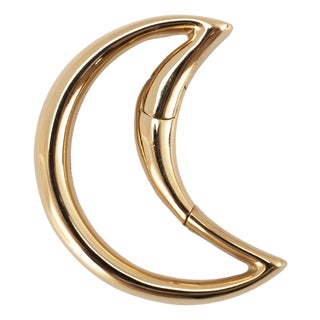 Marla Aaron Moonlock 18k Yellow Gold Crescent Moon Lever Clasp Charm Pendant For Sale