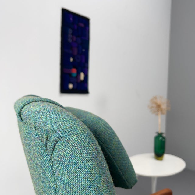 Mid-Century Model 829 High-Back Lounge Chair and Ottoman in Teak and Green Upholstery by Gio Ponti for Cassina, Italy, 1960s, Set of 2 For Sale - Image 11 of 18