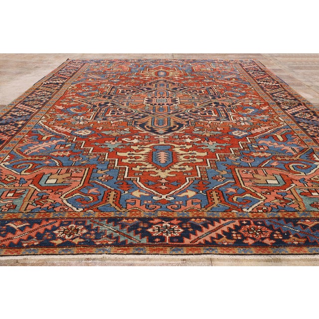 Late 19th Century Persian Heriz Rug, 08'00 X 11'02 For Sale - Image 9 of 11