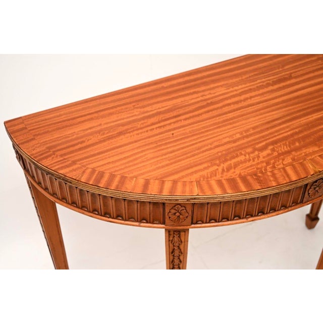 1900 - 1909 Antique Georgian Satinwood Console Table, 1900 For Sale - Image 5 of 9