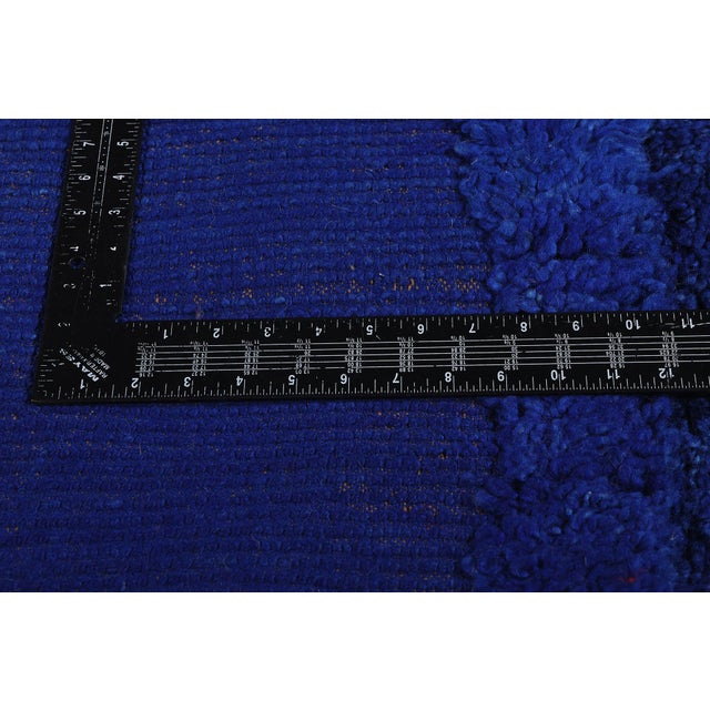 Textile Vintage Blue Beni Mrirt Moroccan Rug - 06'01 X 09'03 For Sale - Image 7 of 10