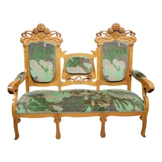 Art Nouveau Bench in the style of Alfonso Mucha, 1890s For Sale