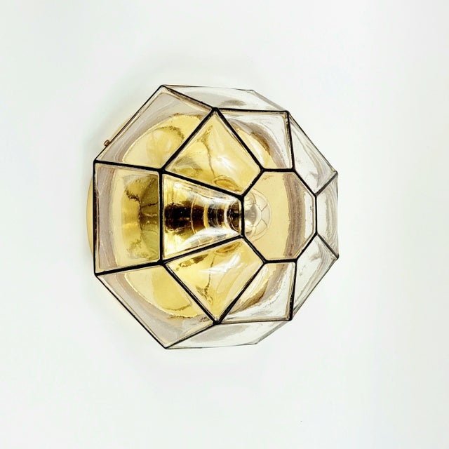 Mid-Century Modern Mid-Century Glass and Metal Flush Mount from Limburg, Germany, 1960s For Sale - Image 3 of 12