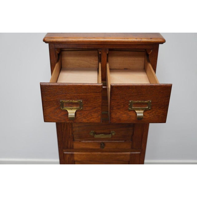 French Oak Apothecary Cabinet / Filing Cabinet, 1920s For Sale - Image 10 of 16