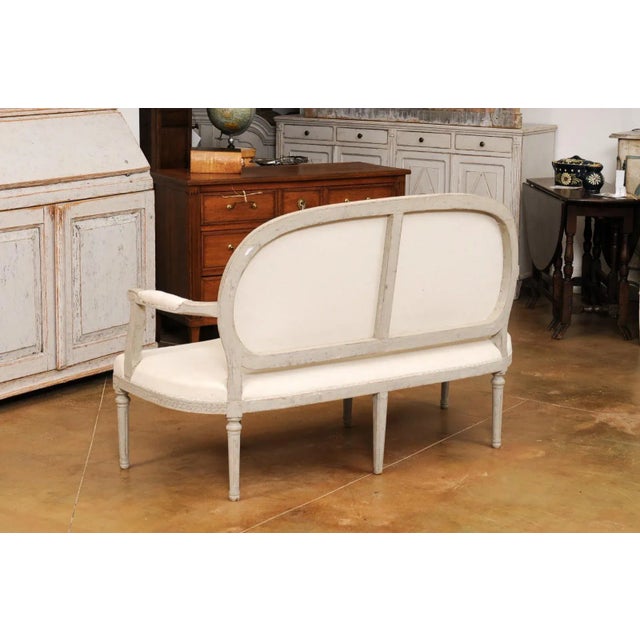 Swedish Neoclassical Period 1780s Painted Sofa with Carved Guilloche Frieze For Sale - Image 12 of 12