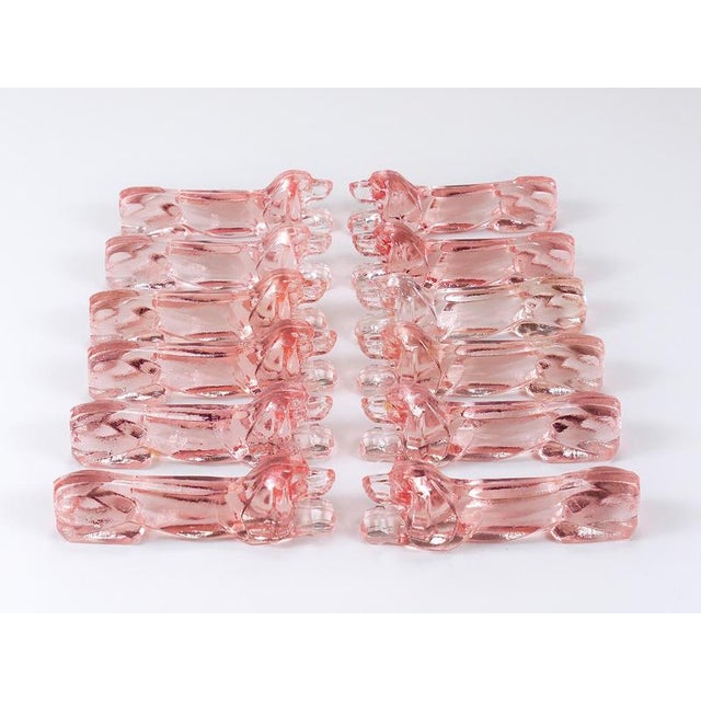Art Deco Dog Knife Rests in Rosé Glass, 1930s, Set of 12 For Sale - Image 12 of 18