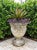 Stone Vintage Neoclassical Cast Stone Garden Urn Planter With Lion Mascarons For Sale - Image 7 of 12