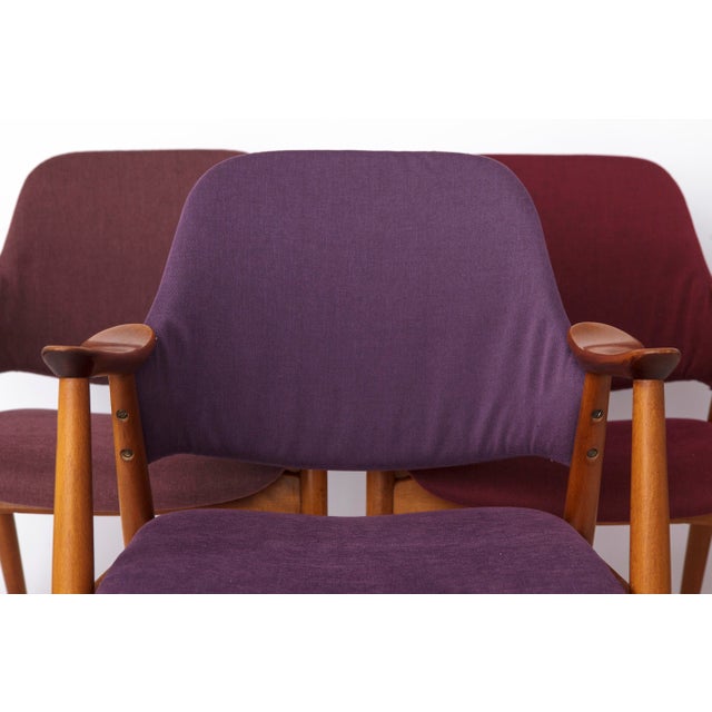 Set of 4 Vintage Lounge Chairs — Germany, 1960s Manufacturer unfortunately unknown. Solid beechwood frames, professionally...