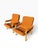 Pair of Mid-Century Modern Bentwood Lounge Chairs | Scandinavian Style | New Burnt Orange Tufted Upholstery | C. 1970s For Sale - Image 4 of 10